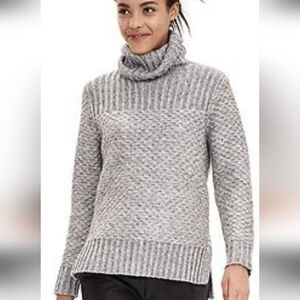 Banana Republic, Two-tone, High/Low Chunky Turtleneck Pullover Sweater, XS